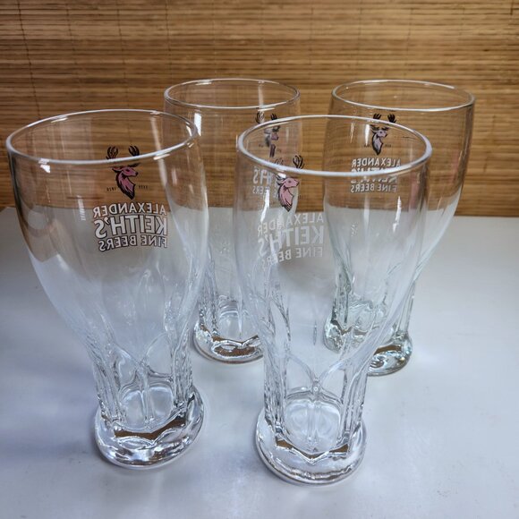 Alexander Keith's Beer Glasses and Stand Set 4 Glasses Barware A. Keith's - Picture 7 of 13